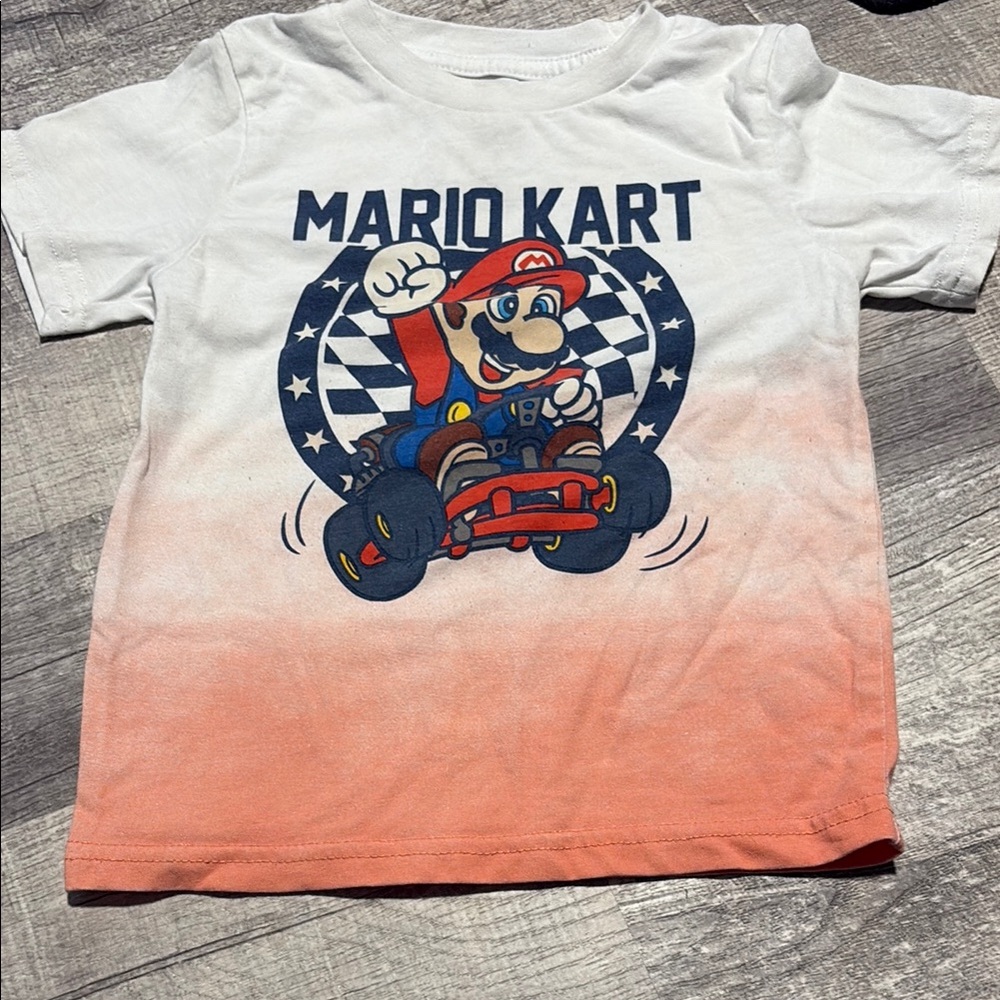 Hybrid Apparel Mario Kart Tee White and Orange